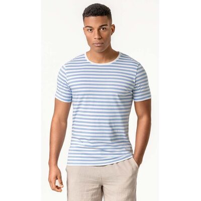 Living Crafts Bio-Herren-T-Shirt "THERREL" mit Rundhalsausschnitt, wave/tofu striped, Gr.M Living Crafts Bio-Herren-T-Shirt "THERREL" mit Rundhalsausschnitt, wave/tofu striped, Gr.M