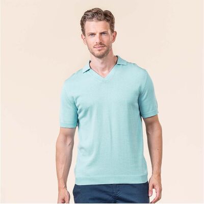 Living Crafts Bio-Herren-Polo-Shirt 'TAAROS' mit V-Ausschnitt, mare, Gr. M Living Crafts Bio-Herren-Polo-Shirt 'TAAROS' mit V-Ausschnitt, mare, Gr. M