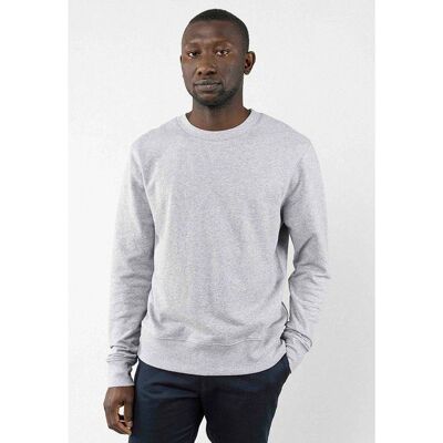 MELA Bio-Herren-Sweatshirt 'ADIL' mit Rundhalsausschnitt, grau melange, Gr. L MELA Bio-Herren-Sweatshirt 'ADIL' mit Rundhalsausschnitt, grau melange, Gr. L