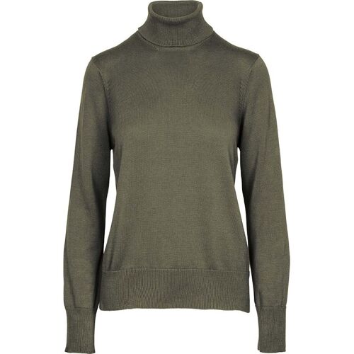 MELA Bio-Damen-Rollkragenpullover 'MAYURA' aus Feinstrick, grün melange, Gr. M
