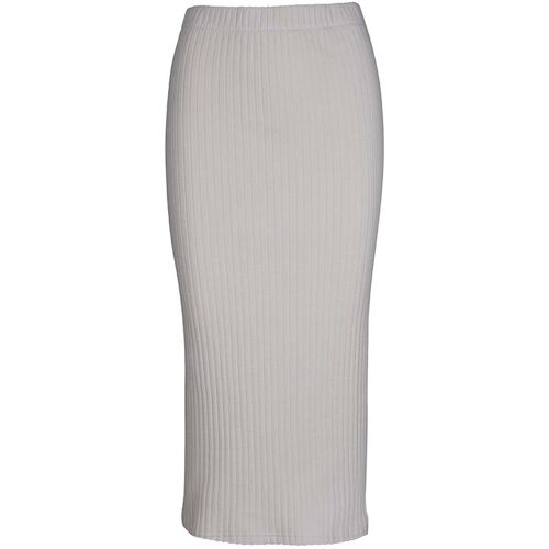 ORGANICATION Bio-Damen-Midi-Rock, gerippt, ecru, Gr. S