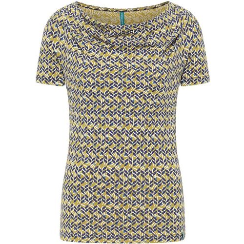 tranquillo Bio-Damen-T-Shirt aus Jersey mit Wasserfallausschnitt, bamboo, Gr. S