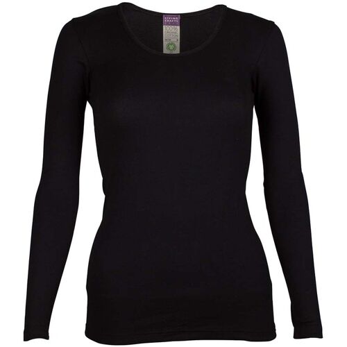 Living Crafts Bio-Damen-Langarmshirt "Johanna" schwarz, Gr. M