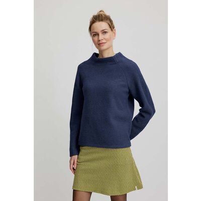tranquillo Damen-Woll-Pullover mit weitem Kragen, night, Gr. M tranquillo Damen-Woll-Pullover mit weitem Kragen, night, Gr. M