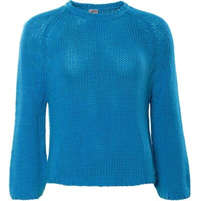 Living Crafts Bio-Damen-Strickpullover "RICARDA" mit Raglanärmeln, azure blue, Gr. XL Living Crafts Bio-Damen-Strickpullover "RICARDA" mit Raglanärmeln, azure blue, Gr. XL