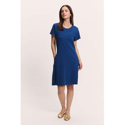 tranquillo Bio-Damen-Midikleid "Inoaa" aus Baumwoll-Leinen-Mix, navy, Gr. M tranquillo Bio-Damen-Midikleid "Inoaa" aus Baumwoll-Leinen-Mix, navy, Gr. M