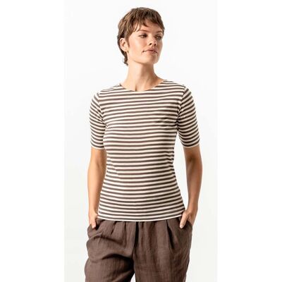 Living Crafts Bio-Damen-T-Shirt "ANNINA" mit Halbarm, earth/chalk, Gr. M Living Crafts Bio-Damen-T-Shirt "ANNINA" mit Halbarm, earth/chalk, Gr. M