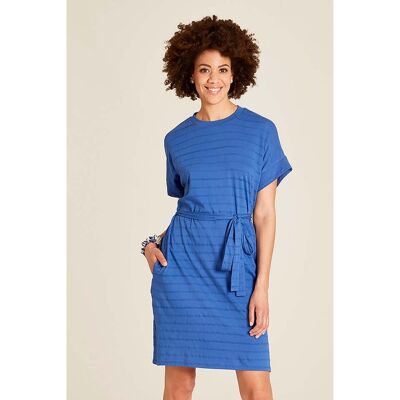 tranquillo Bio-Damen-Mini-Kleid aus Ajour-Jersey mit Taschen, dazzling blue, Gr. L tranquillo Bio-Damen-Mini-Kleid aus Ajour-Jersey mit Taschen, dazzling blue, Gr. L