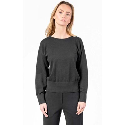 Living Crafts Bio-Damen-Pullover 'UNDINE' mit Rippbündchen, black, Gr. S Living Crafts Bio-Damen-Pullover 'UNDINE' mit Rippbündchen, black, Gr. S