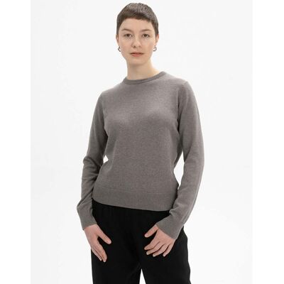 MELA Bio-Damen-Pullover 'DHANA' mit Rundhalsausschnitt, bear melange, Gr. L MELA Bio-Damen-Pullover 'DHANA' mit Rundhalsausschnitt, bear melange, Gr. L