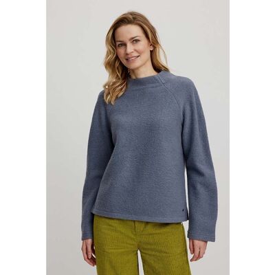 tranquillo Damen-Woll-Pullover mit weitem Kragen, smoke, Gr. S tranquillo Damen-Woll-Pullover mit weitem Kragen, smoke, Gr. S