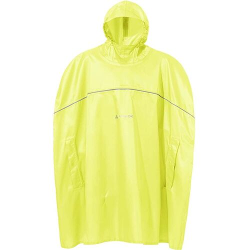 VAUDE Kinder-Regenponcho 'Grody II' mit Gummiband eingefasster Kapuze, neon yellow, Gr. S