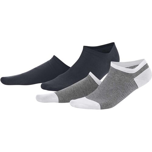 2er-Pack Living Crafts Bio-Damen-Sneaker-Socken "Abby" navy/white, Gr. 39/42
