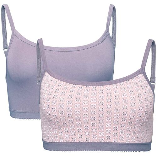 Living Crafts 2er-Pack Bio-Damen-Bustier 'PIPPA', minimal print mauve, Gr. M