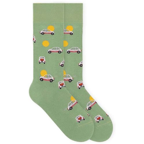 von Jungfeld Bio-Socken "Auto", blattgrün, Gr. 43/46