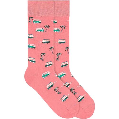 VON JUNGFELD Bio-Socken 'Van Life', coral pink, Gr. 39/42