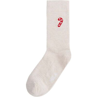 MELA Bio-Socken 'Candy Cane', gerippt, cream melange, Gr. 35/38 MELA Bio-Socken 'Candy Cane', gerippt, cream melange, Gr. 35/38