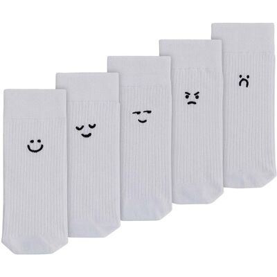 MELA Bio-Socken-Box 'Smiley Mood' 5er-Set weiß, Gr. 35/38 MELA Bio-Socken-Box 'Smiley Mood' 5er-Set weiß, Gr. 35/38