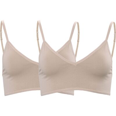 Living Crafts 2er-Pack Bio-Damen-Bustier 'TAMILLA' mit V-Ausschnitt, powder, Gr. M Living Crafts 2er-Pack Bio-Damen-Bustier 'TAMILLA' mit V-Ausschnitt, powder, Gr. M