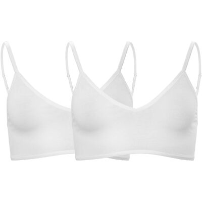 Living Crafts 2er-Pack Bio-Damen-Bustier 'TAMILLA' mit V-Ausschnitt, offwhite, Gr. M Living Crafts 2er-Pack Bio-Damen-Bustier 'TAMILLA' mit V-Ausschnitt, offwhite, Gr. M