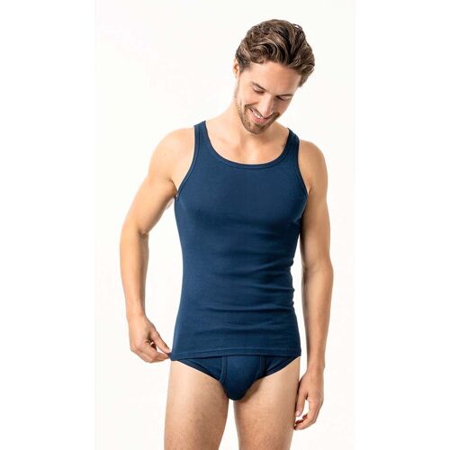 Living Crafts Bio-Herren-Unterhemd 'JOSEPH' ohne Seitennähte, navy, Gr. 7 (XL)