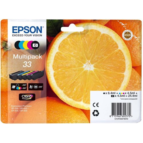 Epson Tintenpatronen T3337/ 33 schwarz, cyan, magenta, gelb, photoschwarz, 5er-Set