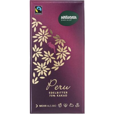 NATURATA Bio-Edelbitter-Schokolade "Peru" 75 % Kakao, 100 g NATURATA Bio-Edelbitter-Schokolade "Peru" 75 % Kakao, 100 g
