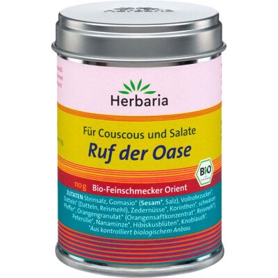 Herbaria Bio-Gewürzmischung 'Ruf der Oase' für Couscous und Salate, 110 g Herbaria Bio-Gewürzmischung 'Ruf der Oase' für Couscous und Salate, 110 g