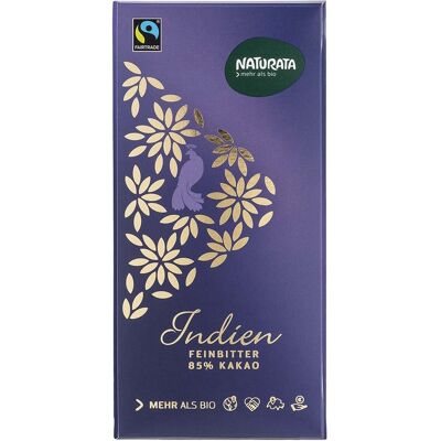 NATURATA Bio-Feinbitter-Schokolade "Indien" 85 % Kakao, 100 g NATURATA Bio-Feinbitter-Schokolade "Indien" 85 % Kakao, 100 g