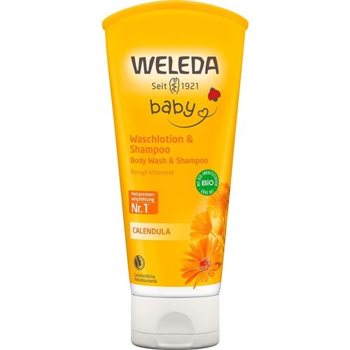 WELEDA Bio-Baby-Waschlotion und Shampoo mit Calendula, 200 ml