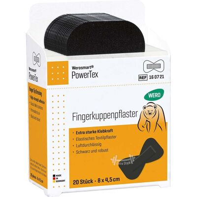 WERO Werosmart PowerTex Fingerkuppenpflaster, 8 x 4,5 cm, 20 Stück für WERO Smart Box WERO Werosmart PowerTex Fingerkuppenpflaster, 8 x 4,5 cm, 20 Stück für WERO Smart Box
