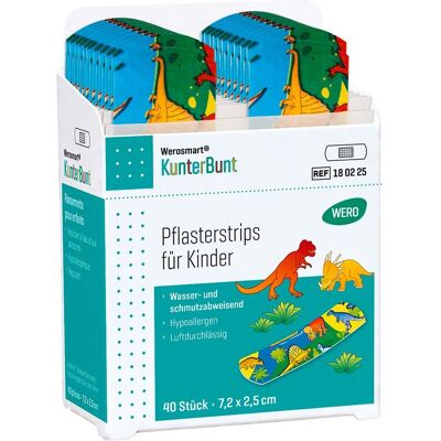 WERO Werosmart KunterBunt Pflasterstrips, 7,2 x 2,5 cm, 40 Stück für WERO Smart Box WERO Werosmart KunterBunt Pflasterstrips, 7,2 x 2,5 cm, 40 Stück für WERO Smart Box