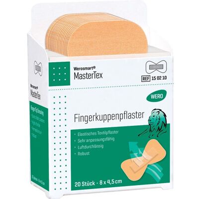 WERO Werosmart MasterTex Fingerkuppenpflaster, 8 x 4,5 cm, 20 Stück für WERO Smart Box WERO Werosmart MasterTex Fingerkuppenpflaster, 8 x 4,5 cm, 20 Stück für WERO Smart Box