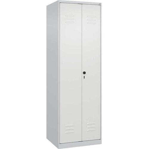 C+P Wäsche-/Garderobenspind Classic PLUS,2 Abteile, 1850x600x500mm, Lichtgrau/Verkehrsweiß