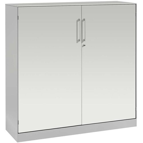 Flügeltürenschrank "CONTACT", Höhe 131 cm (BxT) 120 x 43,5, silber