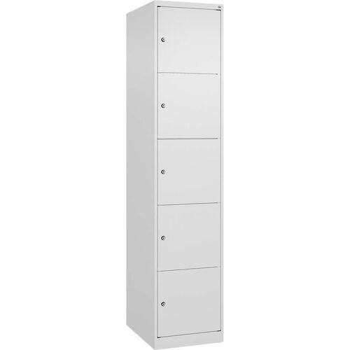 C+P Schließfachschrank Classic PLUS, 5 Fächer, 1850x400x500mm, Verkehrsweiß/Verkehrsweiß