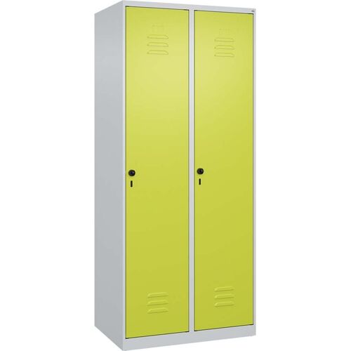 C+P Spind Classic PLUS, 2 Abteile, 1850x800x500mm, Lichtgrau/Clowngrün