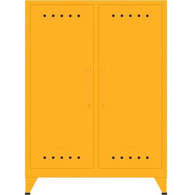 BISLEY Kompaktes Gelbes Stahl-Sideboard - Büromöbel BISLEY Kompaktes Gelbes Stahl-Sideboard - Büromöbel