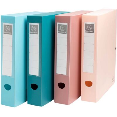 8 Exacompta Aufbewahrungsboxen "Skandi", DIN A4, mit Druckknopf, RB 60 mm, sortiert 8 Exacompta Aufbewahrungsboxen "Skandi", DIN A4, mit Druckknopf, RB 60 mm, sortiert