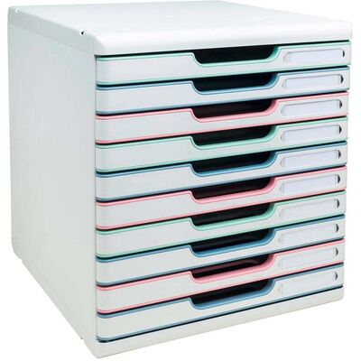 Exacompta Schubladenbox "Modulo AutentiK" DIN A4+, 10 Schubladen fbg sort., Korpus weiß Exacompta Schubladenbox "Modulo AutentiK" DIN A4+, 10 Schubladen fbg sort., Korpus weiß