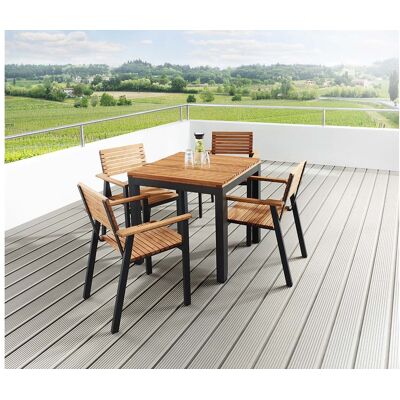 Rondo Gartenmöbel-Set 'Sassa' 5-teilig, 4 Sessel, 1 Tisch 80 x 80 cm Rondo Gartenmöbel-Set 'Sassa' 5-teilig, 4 Sessel, 1 Tisch 80 x 80 cm