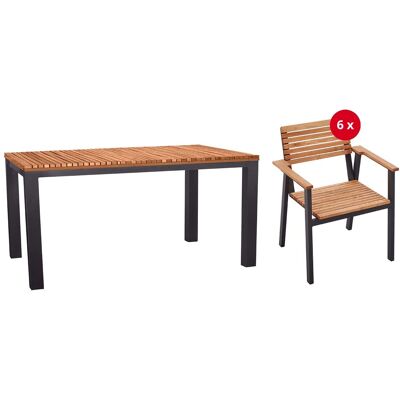 Rondo Gartenmöbel-Set 'Sassa' 7-teilig, 6 Sessel, 1 Tisch 150 x 90 cm Rondo Gartenmöbel-Set 'Sassa' 7-teilig, 6 Sessel, 1 Tisch 150 x 90 cm