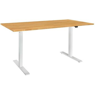 memo Höhenverstellbarer Schreibtisch "ON" weiß, Buche massiv, B 160 x T 80 cm memo Höhenverstellbarer Schreibtisch "ON" weiß, Buche massiv, B 160 x T 80 cm