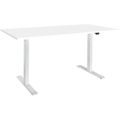 memo Höhenverstellbarer Schreibtisch "ON" weiß, Buche weiß lackiert, B 130 x T 70 cm memo Höhenverstellbarer Schreibtisch "ON" weiß, Buche weiß lackiert, B 130 x T 70 cm