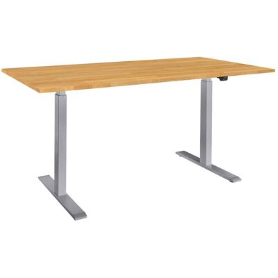 memo Höhenverstellbarer Schreibtisch "ON" grau, Buche massiv, B 160 x T 60 cm memo Höhenverstellbarer Schreibtisch "ON" grau, Buche massiv, B 160 x T 60 cm