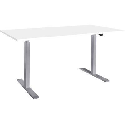 memo Höhenverstellbarer Schreibtisch "ON" grau, Buche weiß lackiert, B 110 x T 60 cm memo Höhenverstellbarer Schreibtisch "ON" grau, Buche weiß lackiert, B 110 x T 60 cm