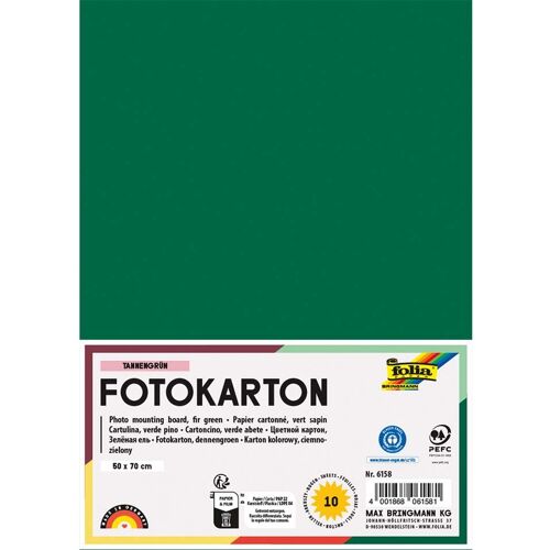 folia Fotokarton, 300 g/m², 50 x 70 cm, 10 Bogen, tannengrün