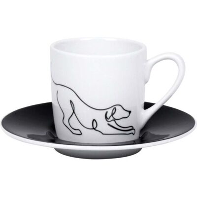 Könitz Espressotasse mit Untersetzer "Hommage á Picasso - Le Chien" 85 ml aus Porzellan Könitz Espressotasse mit Untersetzer "Hommage á Picasso - Le Chien" 85 ml aus Porzellan