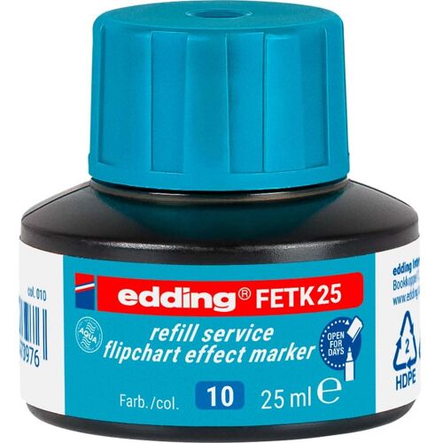 edding Nachfülltinte "FETK 25" Flipchart Effektmarker, 25ml, hellblau