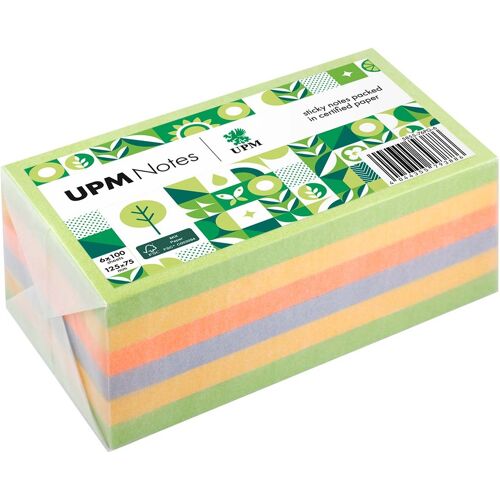 UPM Super Sticky Haftnotizen "Spring Farbmix" 125 x 75 mm, 6 Blöcke, farbig sortiert